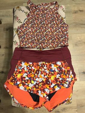 Outdoor Voices Floral Athletic Tank and Shorts Set